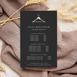 Rose Gold Hanger Pricing & Services Flyer
