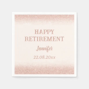 Rose Gold Happy Retirement Napkin