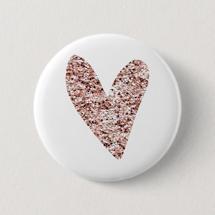 Rose Gold Heart Clipart Cute Heart Glitter Designs 2 Inch Round Button