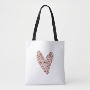 Rose Gold Heart Clipart Cute Heart Glitter Designs Tote Bag