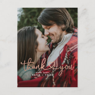 Rose Gold Heart Merci Cartes