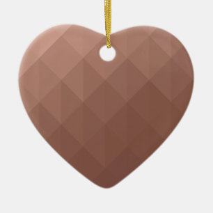 Rose gold heart romantic chic geometric ceramic ornament