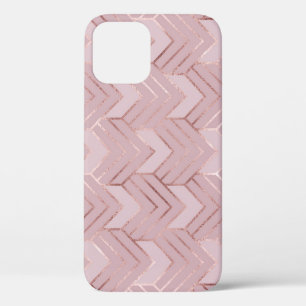 Rose Gold Hearts Glitter Pattern. iPhone 12 Case