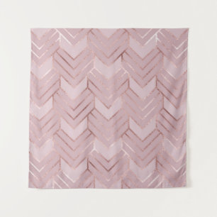 Rose Gold Hearts Glitter Pattern. Tapestry