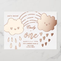 Rose Gold Hearts Over The Rainbow Birthday Foil In