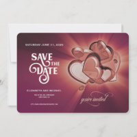 Rose Gold Hearts Save The Date (Version 3)