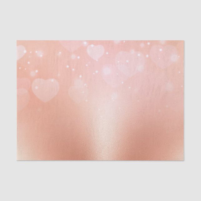 Rose Gold Hearts Tissue Paper (Front)
