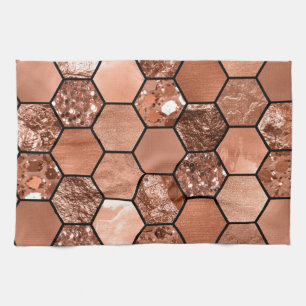 Rose gold hexaglam kitchen towel