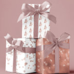 Rose Gold Holiday Snowflakes  Tree Christmas Wrapping Paper Sheet<br><div class="desc">This design may be personalized by choosing the Edit Design option. You may also transfer onto other items. Contact me at colorflowcreations@gmail.com or use the chat option at the top of the page if you wish to have this design on another product or need assistance with this design. See more...</div>