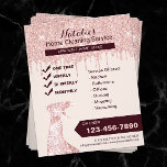 Rose Gold Home Cleaning House Keeping Service Flyer<br><div class="desc">Modern Rose Gold Glitter Drips Home Cleaning House Keeping Service Flyers.</div>