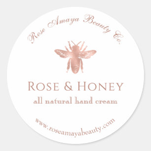 Rose Gold Honey Bee Custom Bee Étiquette de produi