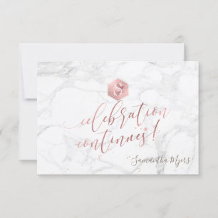 Rose Gold Honeycomb Bat Mitzvah Celebration ✡ RSVP Card