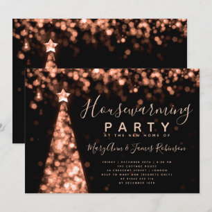 Rose Gold Housewarming Party Christmas Holidays Invitation