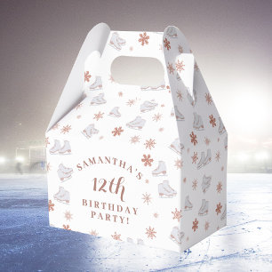 Rose Gold Ice Skates Blush Pink Skating Birthday Favor Box