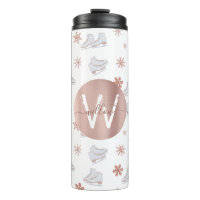 Rose Gold Ice Skates Blush Pink Skating Monogram