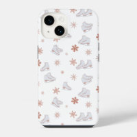Rose Gold Ice Skates Blush Pink Skating Pattern