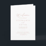 Rose Gold Idyllic Calligraphy Folded Wedding  Program<br><div class="desc">This rose gold idyllic calligraphy folded wedding program is perfect for a rustic wedding. The simple and elegant design features classic and fancy script typography in rose gold. 

Include a quote or short message,  order of service,  wedding party and thank you message.</div>