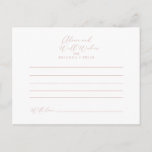 Rose Gold Idyllic Stylish Calligraphy Wedding  Postcard<br><div class="desc">This rose gold idyllic stylish calligraphy wedding advice card is perfect for a rustic wedding. The simple and elegant design features classic and fancy script typography in rose gold. These cards are perfect for a wedding, bridal shower, baby shower, graduation party & more. Personalize the cards with the names of...</div>