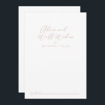 Rose Gold Idyllic Stylish Wedding Well Wishes   Advice Card<br><div class="desc">This rose gold idyllic stylish wedding well wishes advice card is perfect for a rustic wedding. The simple and elegant design features classic and fancy script typography in rose gold. These cards are perfect for a wedding, bridal shower, baby shower, graduation party & more. Personalize the cards with the names...</div>