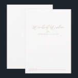 Rose Gold Idyllic Stylish Wedding Words of Wisdom  Advice Card<br><div class="desc">This rose gold idyllic stylish wedding words of wisdom advice card is perfect for a rustic wedding. The simple and elegant design features classic and fancy script typography in rose gold. These cards are perfect for a wedding, bridal shower, baby shower, graduation party & more. Personalize the cards with the...</div>