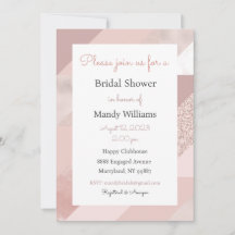 Rose Gold Invitation, Baby, Bridal, Birthday Party