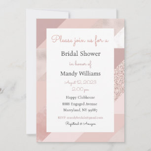 Rose Gold Invitation, Baby, Bridal, Birthday Party Invitation