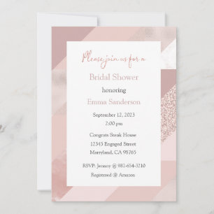 Rose Gold Invitation, Bridal, Baby, Birthday Party Invitation