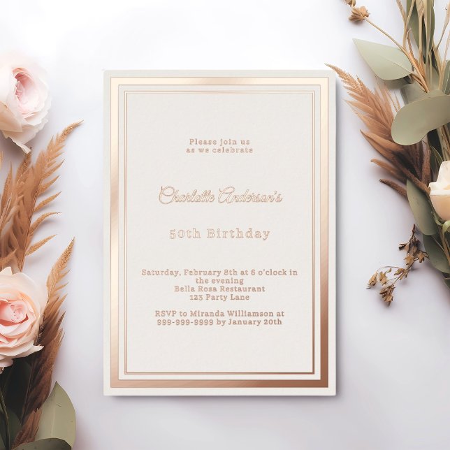 Rose gold ivory simple luxury birthday (Creator Uploaded)