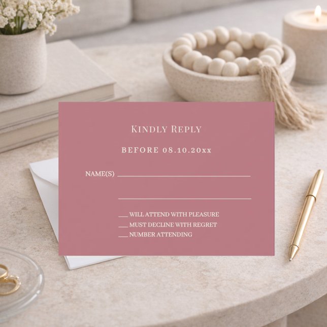 Rose gold ivory wedding response RSVP Card (Creator Uploaded)