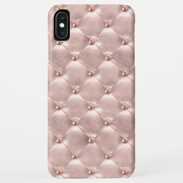 Rose Gold Jewel Bling Cushion Stitched Pillow Case-Mate iPhone Case (Back)
