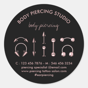 Rose Gold Jewellery Body Piercing Specialist Classic Round Sticker