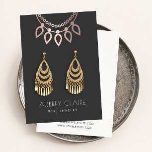 Rose Gold Jewellery Logo Earring Display Card