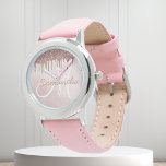 Rose Gold Kids Girls Glitter Personalized Watch<br><div class="desc">This design was created though digital art. It may be personalized in the area provided by changing the photo and/or text. Or it can be customized by choosing the click to customize further option and delete or change the colour the background, add text, change the text colour or style, or...</div>