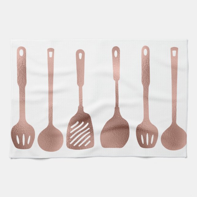 Rose Gold Kitchen Utensils  Cooking Towel (Horizontal)