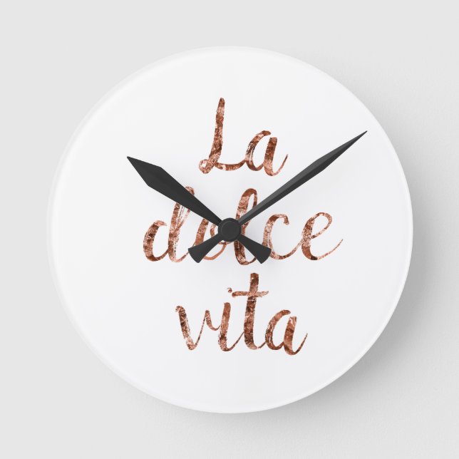 Rose gold La Dolce Vita Round Clock (Front)