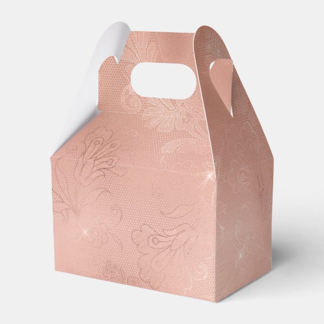 Rose Gold Lace Favor Box (Back Side)