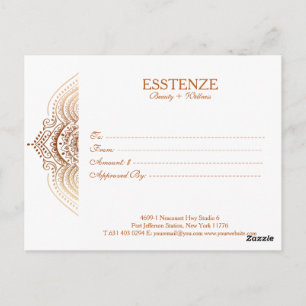 Rose-Gold Lace Gift Certificate Postcard