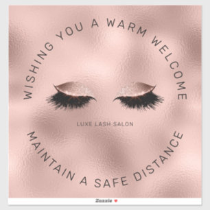 Rose Gold Lash Salon Distancing Floor Marker