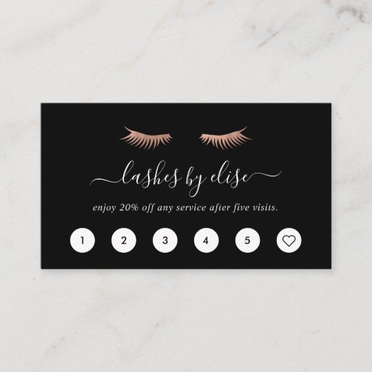 Rose Gold Lashes Loyalty Cards