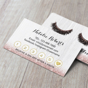 Rose Gold Lashes Makeup Artist Salon Loyalty Card