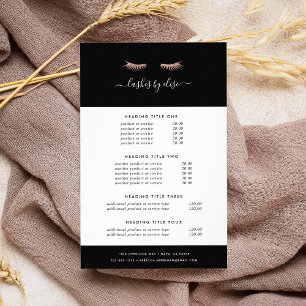 Rose Gold Lashes   Pricing & Services Flyer