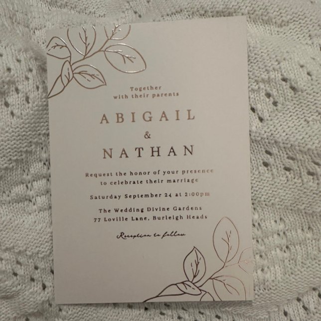 Rose Gold Leaves Elegant Wedding (Creator Uploaded)