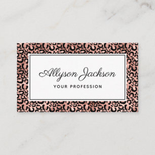 Rose Gold Leopard Business Card