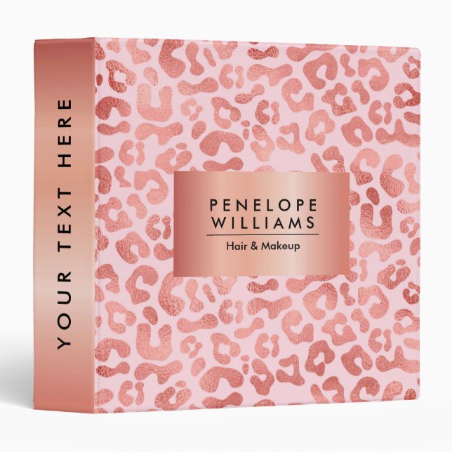 Rose Gold Leopard Print Binder (Front/Spine)