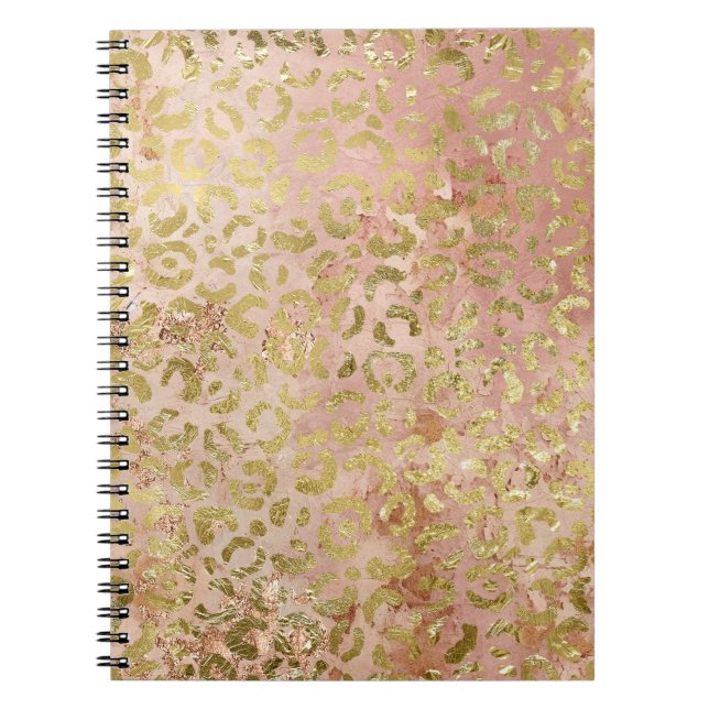 Rose Gold Leopard Print Notebook (Front)
