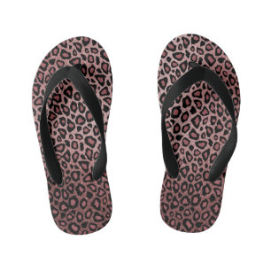 Rose Gold Leopard Skin Kid's Flip Flops