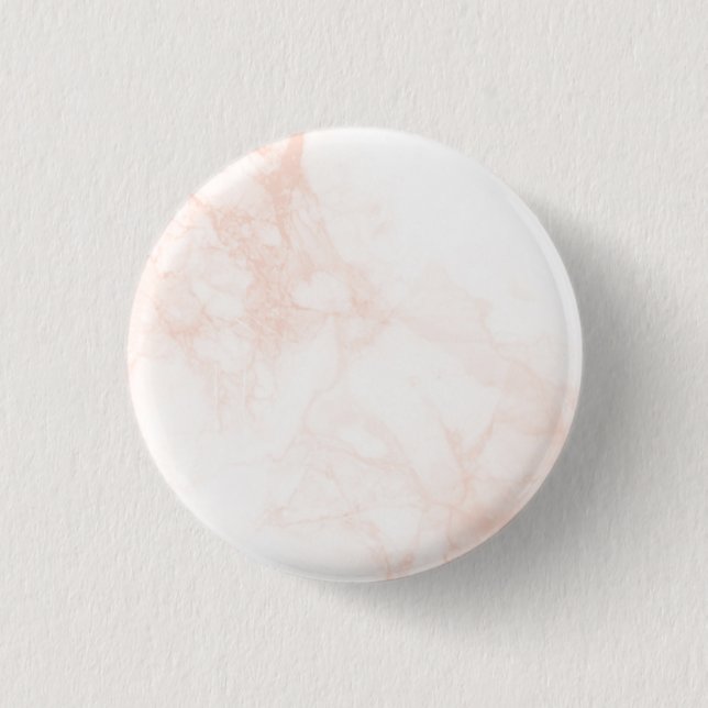 Rose Gold light pink marble texture 1 Inch Round Button (Front)