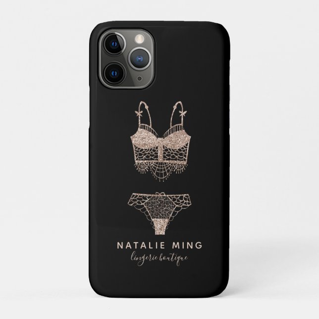 Rose Gold Lingerie Boutique Logo Business Case-Mate iPhone Case (Back)