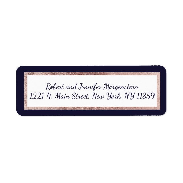 Rose Gold Linked Marine Bleu et Étiquettes de adre (Devant)