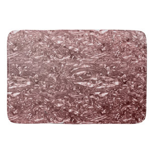 Rose Gold Liquid Chrome Metallic Chic Glam Bath Mat